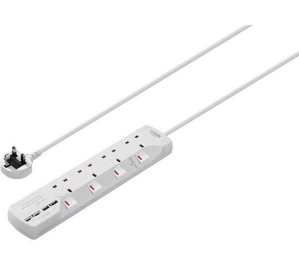 LOGIK Surge Protected 4-Socket Extension Lead with USB - 4 m - Image 1