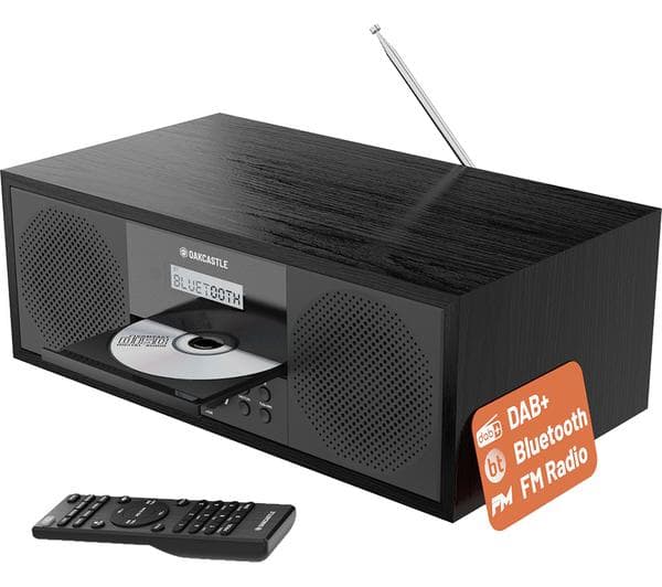 OAKCASTLE DAB500 Bluetooth All-in-One Stereo System - Black - Image 1
