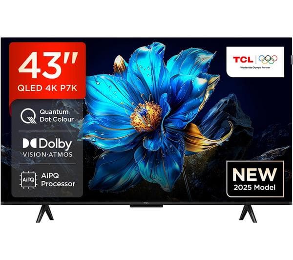 TCL 43P7K 43\" Smart 4K Ultra HD HDR QLED TV - Image 1