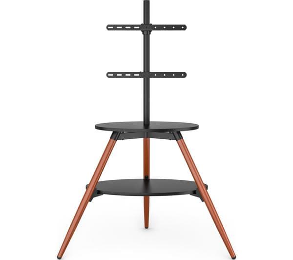 TTAP Ravello 919 mm Corner TV Stand with Bracket for up to 65\" TVs - Walnut & Black - Image 1