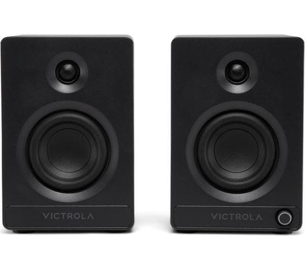 VICTROLA Tempo VPS-400 Bluetooth Bookshelf Speakers - Black - Image 1