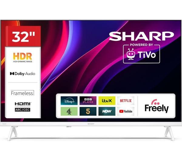 SHARP 1T-C32HE2245KW 32\" Smart HD Ready HDR LED TV - White - Image 1