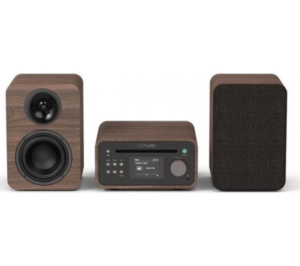 PURE Classic Stereo Mini Hi-Fi System - Coffee Brown & Walnut - Image 1