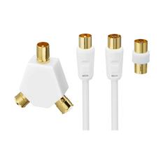 LOGIK L10AERK15 Aerial Cable with Splitter & Adapter - 10 m