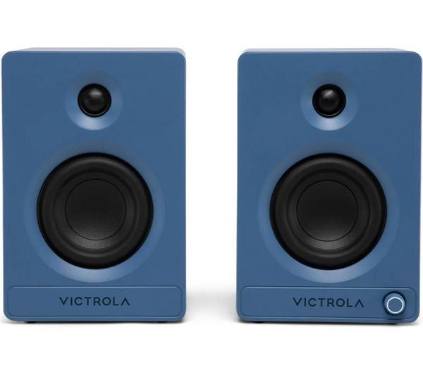 VICTROLA Tempo VPS-400 Bluetooth Bookshelf Speakers - Blue