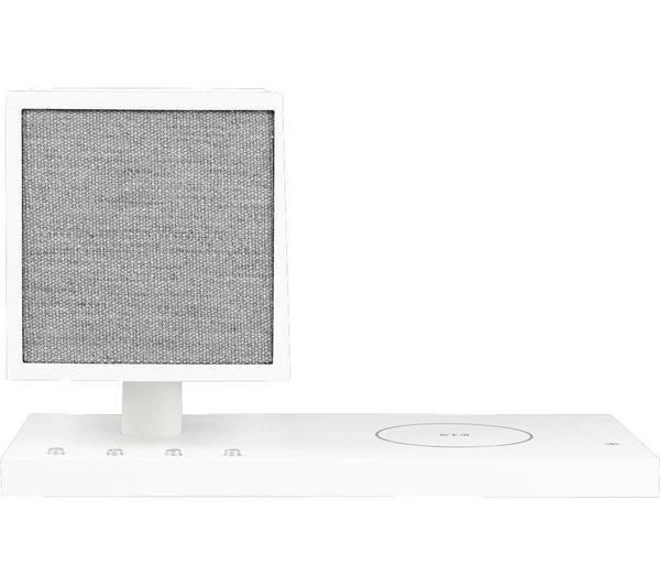 TIVOLI Revive Bluetooth Speaker with Wireless Charging Pad & LED Lamp - White & Grey